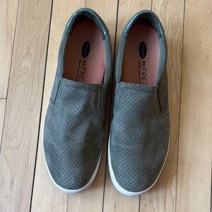 Men's Perforated Slip-On Loafers - Olive